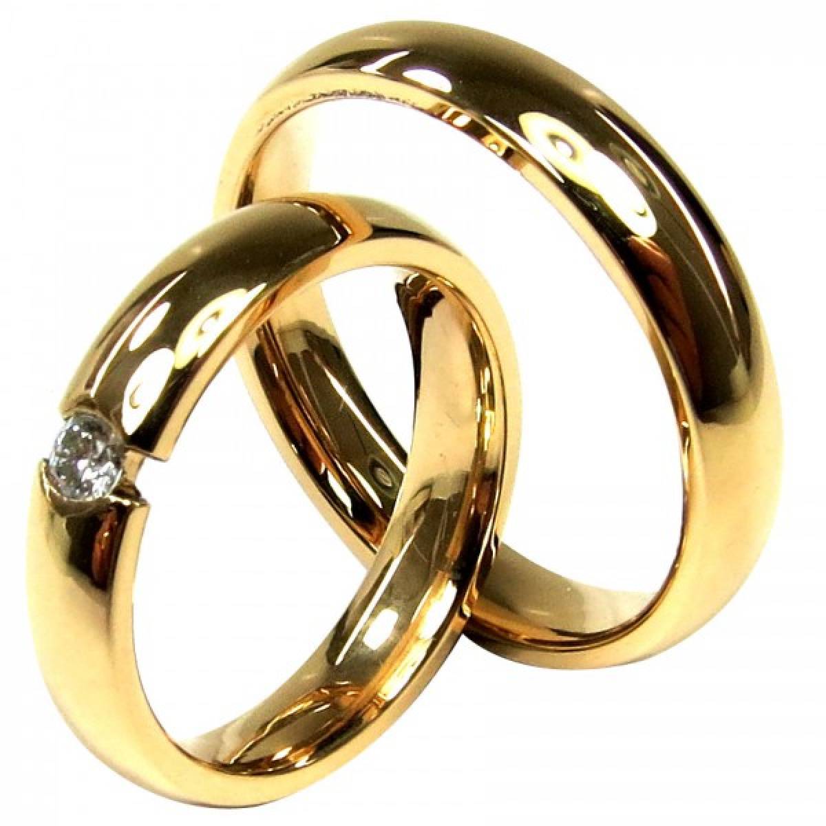 Alianças de Casamento em ouro de 9 e 19 kts, com diamante ou zircónia
