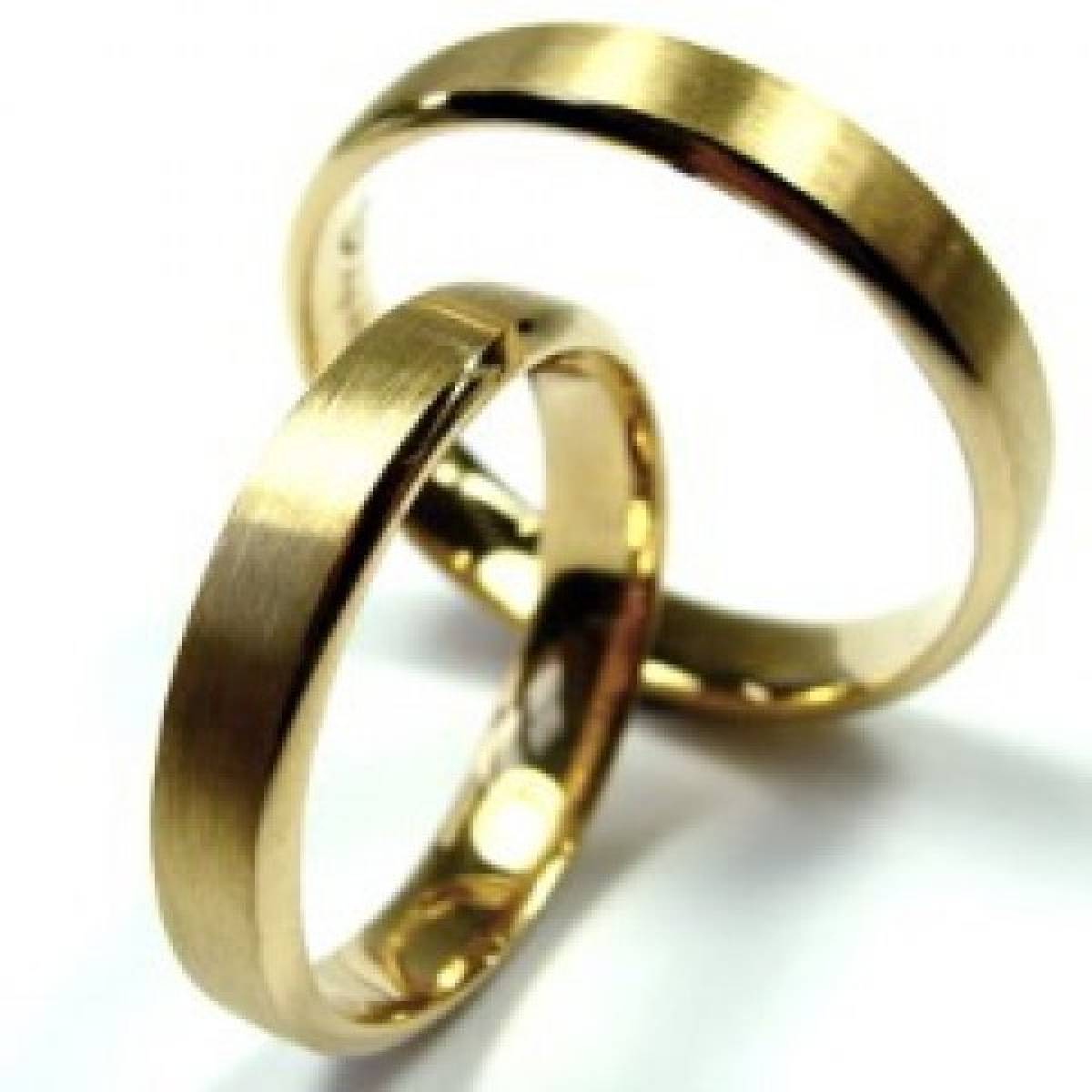 Alianças de Casamento Foscadas em Ouro Amarelo de 9 e 19Kts
